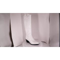 2019 Women Cowboy Knee High boots White Snakeskin Print Sexy A135 Ladies Women Winter Long Boots Shoes